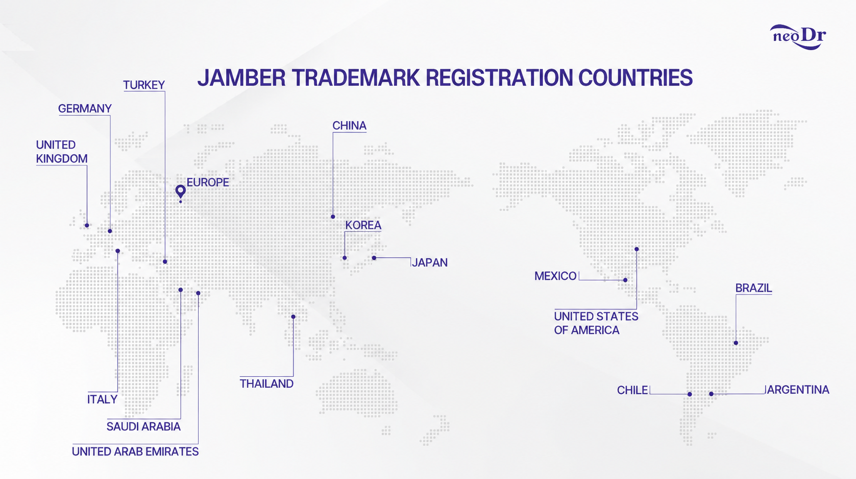 Map of JAMBER trademark registrations